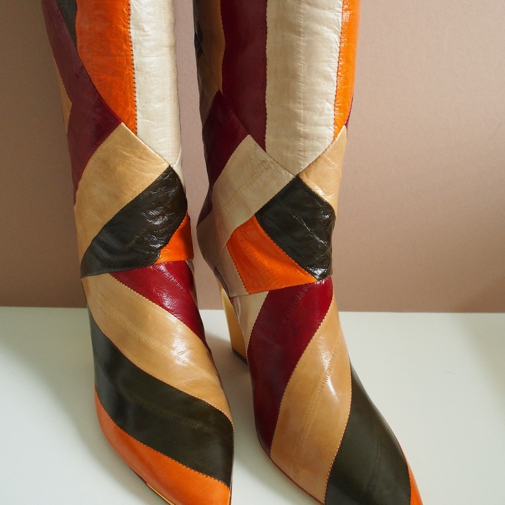 Tory Burch Lila Boots 90mm Multi Color Knee S 6.5